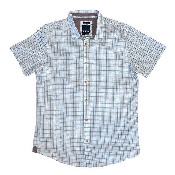 prAna men’s Lukas short sleeve slim shirt M - Picture 3 of 6